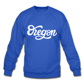 Oregon Sweatshirt - Hand Lettered Oregon Crewneck Sweatshirt - royal blue