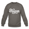 Oregon Sweatshirt - Hand Lettered Oregon Crewneck Sweatshirt - asphalt gray