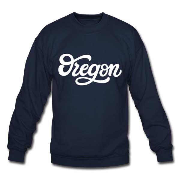 Oregon Sweatshirt - Hand Lettered Oregon Crewneck Sweatshirt - navy