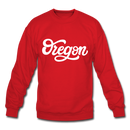 Oregon Sweatshirt - Hand Lettered Oregon Crewneck Sweatshirt - red
