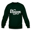 Oregon Sweatshirt - Hand Lettered Oregon Crewneck Sweatshirt - forest green