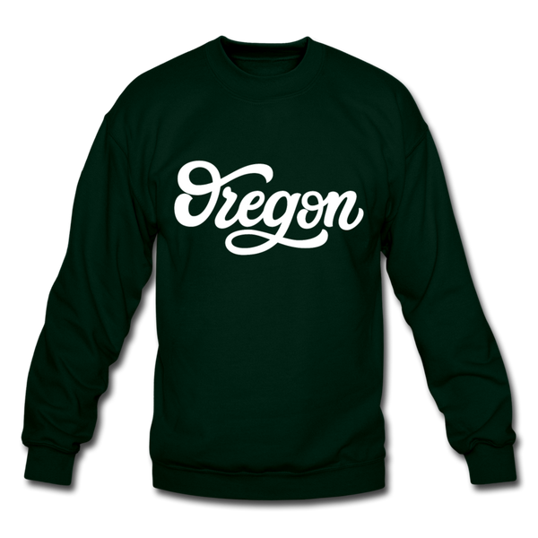 Oregon Sweatshirt - Hand Lettered Oregon Crewneck Sweatshirt - forest green