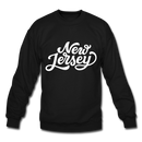 New Jersey Sweatshirt - Hand Lettered New Jersey Crewneck Sweatshirt - black