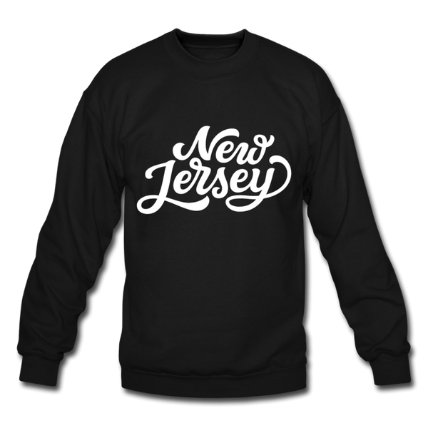 New Jersey Sweatshirt - Hand Lettered New Jersey Crewneck Sweatshirt - black