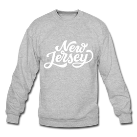 New Jersey Sweatshirt - Hand Lettered New Jersey Crewneck Sweatshirt - heather gray