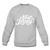 New Jersey Sweatshirt - Hand Lettered New Jersey Crewneck Sweatshirt - heather gray