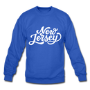 New Jersey Sweatshirt - Hand Lettered New Jersey Crewneck Sweatshirt - royal blue