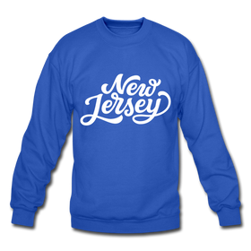 New Jersey Sweatshirt - Hand Lettered New Jersey Crewneck Sweatshirt - royal blue