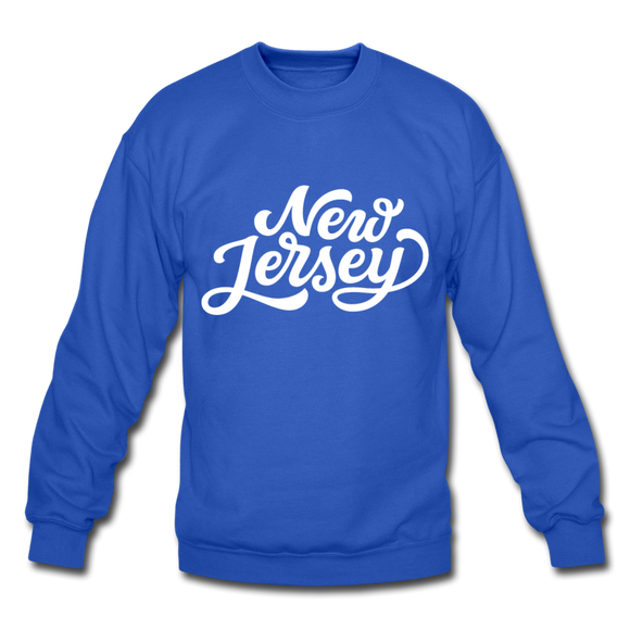 New Jersey Sweatshirt - Hand Lettered New Jersey Crewneck Sweatshirt - royal blue