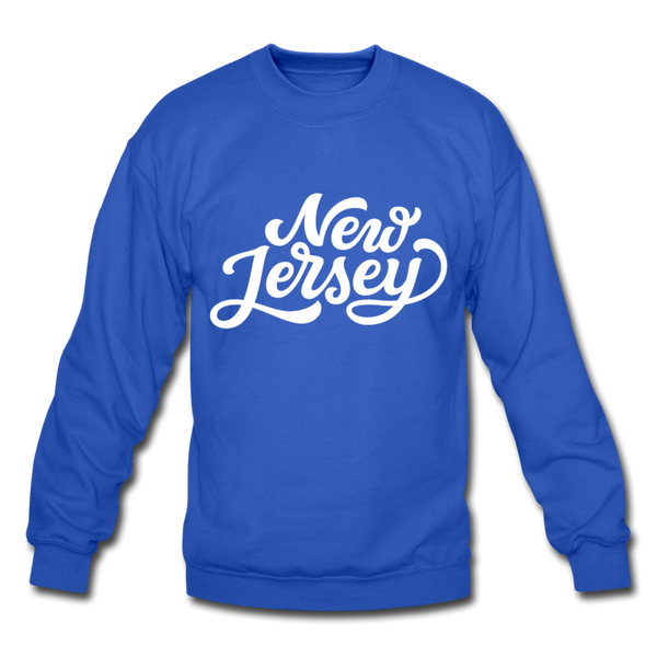 New Jersey Sweatshirt - Hand Lettered New Jersey Crewneck Sweatshirt - royal blue