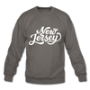 New Jersey Sweatshirt - Hand Lettered New Jersey Crewneck Sweatshirt - asphalt gray