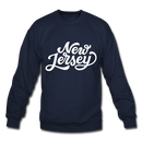 New Jersey Sweatshirt - Hand Lettered New Jersey Crewneck Sweatshirt - navy