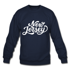 New Jersey Sweatshirt - Hand Lettered New Jersey Crewneck Sweatshirt - navy