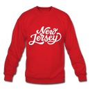 New Jersey Sweatshirt - Hand Lettered New Jersey Crewneck Sweatshirt - red