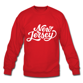 New Jersey Sweatshirt - Hand Lettered New Jersey Crewneck Sweatshirt - red