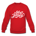New Jersey Sweatshirt - Hand Lettered New Jersey Crewneck Sweatshirt - red