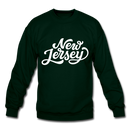 New Jersey Sweatshirt - Hand Lettered New Jersey Crewneck Sweatshirt - forest green