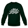 New Jersey Sweatshirt - Hand Lettered New Jersey Crewneck Sweatshirt - forest green