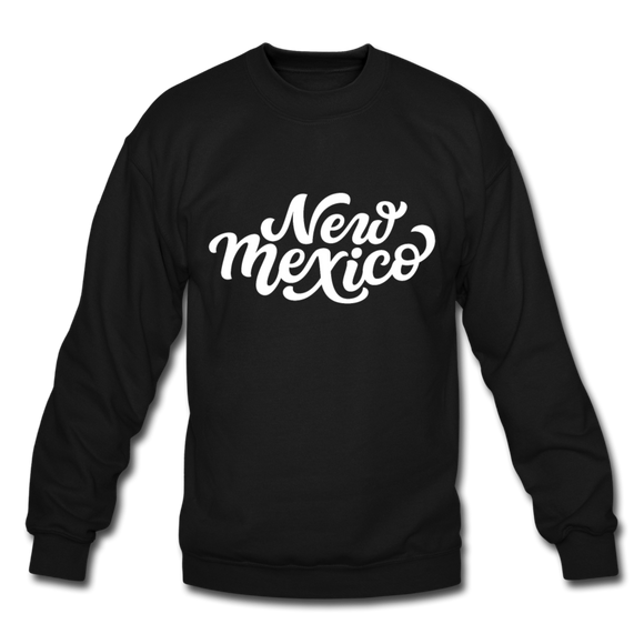 New Mexico Sweatshirt - Hand Lettered New Mexico Crewneck Sweatshirt - black