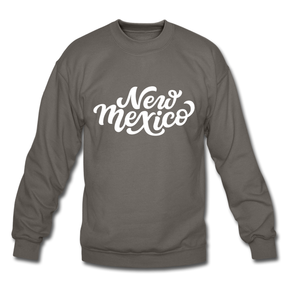 New Mexico Sweatshirt - Hand Lettered New Mexico Crewneck Sweatshirt - asphalt gray