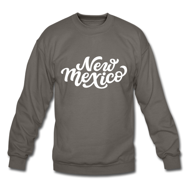 New Mexico Sweatshirt - Hand Lettered New Mexico Crewneck Sweatshirt - asphalt gray