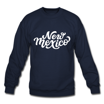 New Mexico Sweatshirt - Hand Lettered New Mexico Crewneck Sweatshirt - navy
