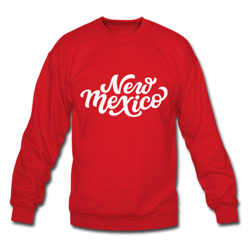 New Mexico Sweatshirt - Hand Lettered New Mexico Crewneck Sweatshirt - red