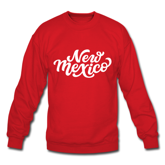 New Mexico Sweatshirt - Hand Lettered New Mexico Crewneck Sweatshirt - red