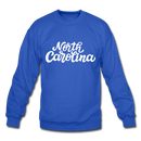 North Carolina Sweatshirt - Hand Lettered North Carolina Crewneck Sweatshirt - royal blue