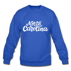 North Carolina Sweatshirt - Hand Lettered North Carolina Crewneck Sweatshirt - royal blue