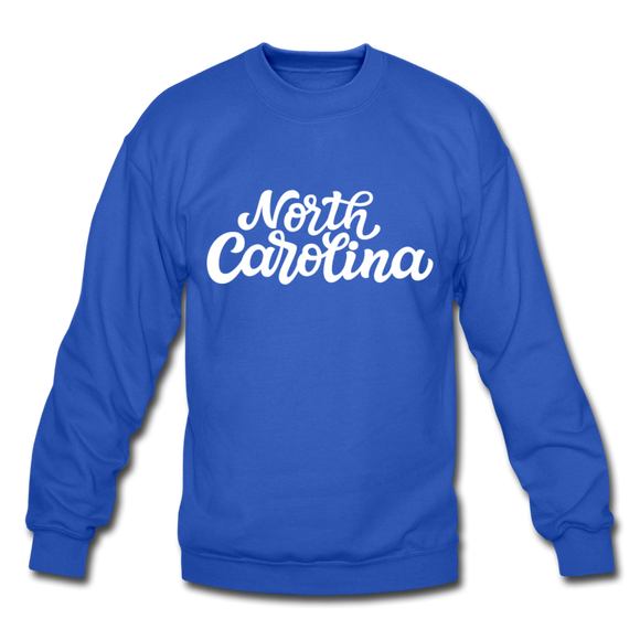 North Carolina Sweatshirt - Hand Lettered North Carolina Crewneck Sweatshirt - royal blue