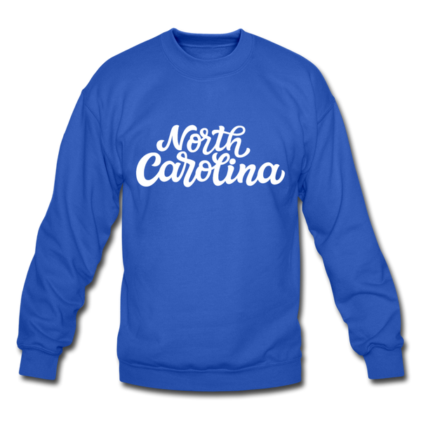 North Carolina Sweatshirt - Hand Lettered North Carolina Crewneck Sweatshirt - royal blue