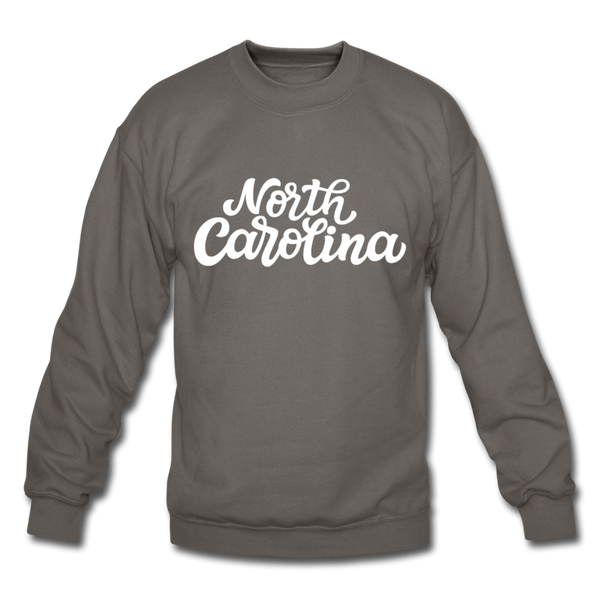 North Carolina Sweatshirt - Hand Lettered North Carolina Crewneck Sweatshirt - asphalt gray