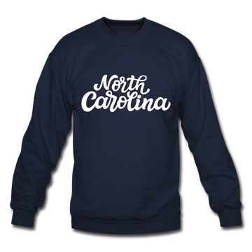 North Carolina Sweatshirt - Hand Lettered North Carolina Crewneck Sweatshirt - navy