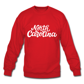 North Carolina Sweatshirt - Hand Lettered North Carolina Crewneck Sweatshirt - red