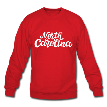 North Carolina Sweatshirt - Hand Lettered North Carolina Crewneck Sweatshirt - red