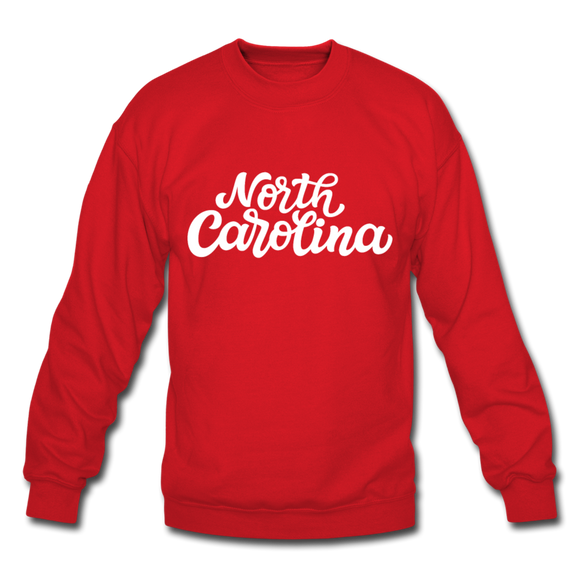 North Carolina Sweatshirt - Hand Lettered North Carolina Crewneck Sweatshirt - red