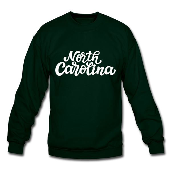 North Carolina Sweatshirt - Hand Lettered North Carolina Crewneck Sweatshirt - forest green