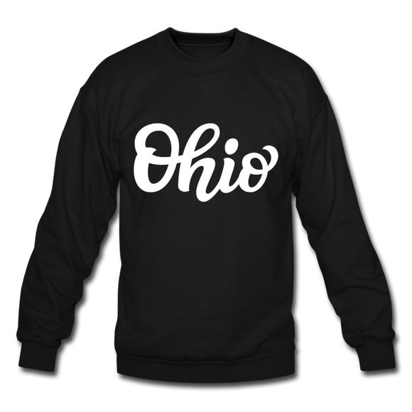 Ohio Sweatshirt - Hand Lettered Ohio Crewneck Sweatshirt - black