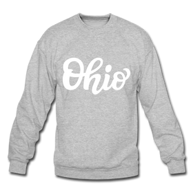 Ohio Sweatshirt - Hand Lettered Ohio Crewneck Sweatshirt - heather gray