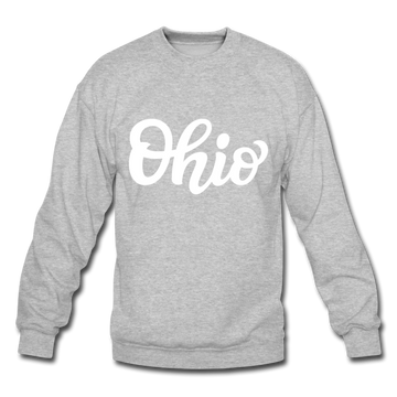 Ohio Sweatshirt - Hand Lettered Ohio Crewneck Sweatshirt - heather gray