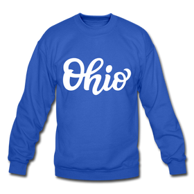 Ohio Sweatshirt - Hand Lettered Ohio Crewneck Sweatshirt - royal blue