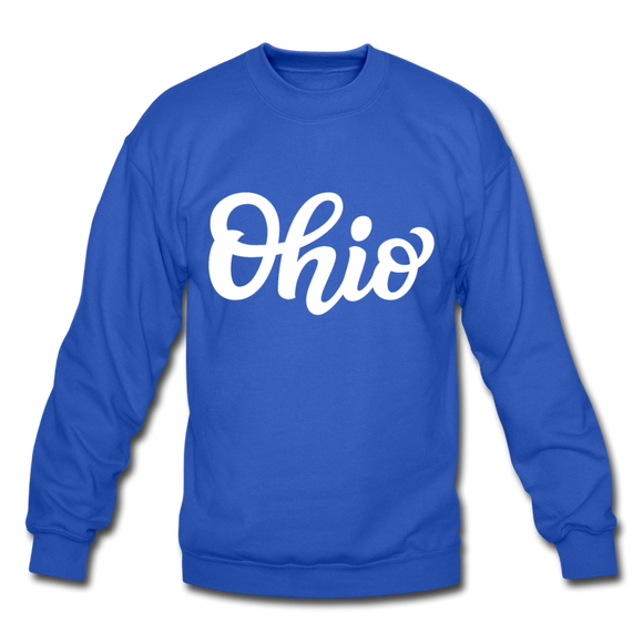 Ohio Sweatshirt - Hand Lettered Ohio Crewneck Sweatshirt - royal blue