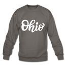 Ohio Sweatshirt - Hand Lettered Ohio Crewneck Sweatshirt - asphalt gray