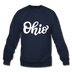 Ohio Sweatshirt - Hand Lettered Ohio Crewneck Sweatshirt - navy