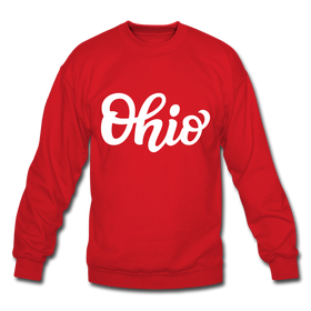 Ohio Sweatshirt - Hand Lettered Ohio Crewneck Sweatshirt - red