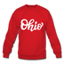 Ohio Sweatshirt - Hand Lettered Ohio Crewneck Sweatshirt - red
