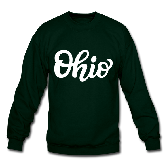 Ohio Sweatshirt - Hand Lettered Ohio Crewneck Sweatshirt - forest green