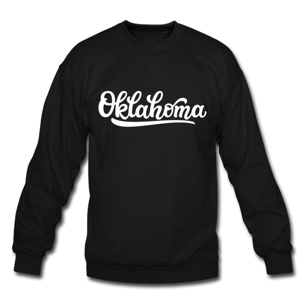 Oklahoma Sweatshirt - Hand Lettered Oklahoma Crewneck Sweatshirt - black