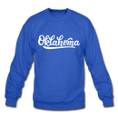 Oklahoma Sweatshirt - Hand Lettered Oklahoma Crewneck Sweatshirt - royal blue